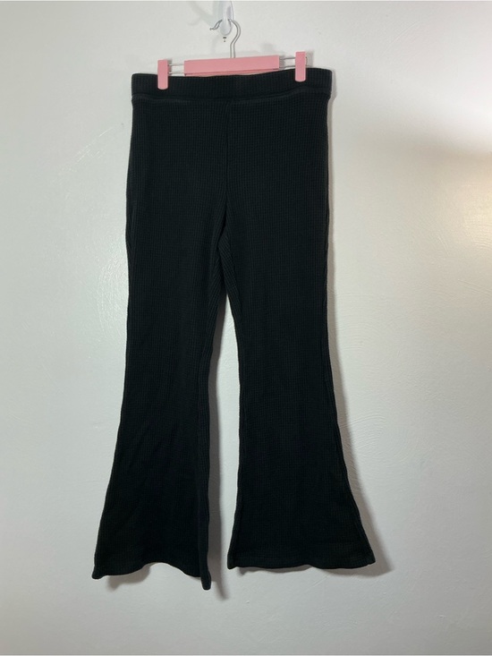 aerie Pants - Aerie Waffle Knit Black Flare Sweatpants Size Large
